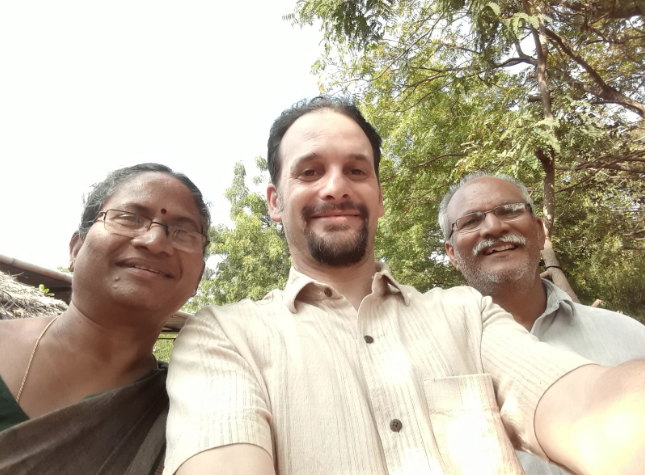 With Narsanna and Padma Koppula at Aranya Farm