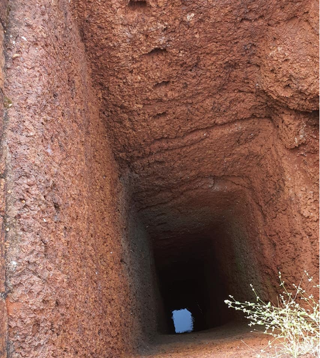 500 year-old well with tunnel at bottom. Photo by Abhinav Gangumalla